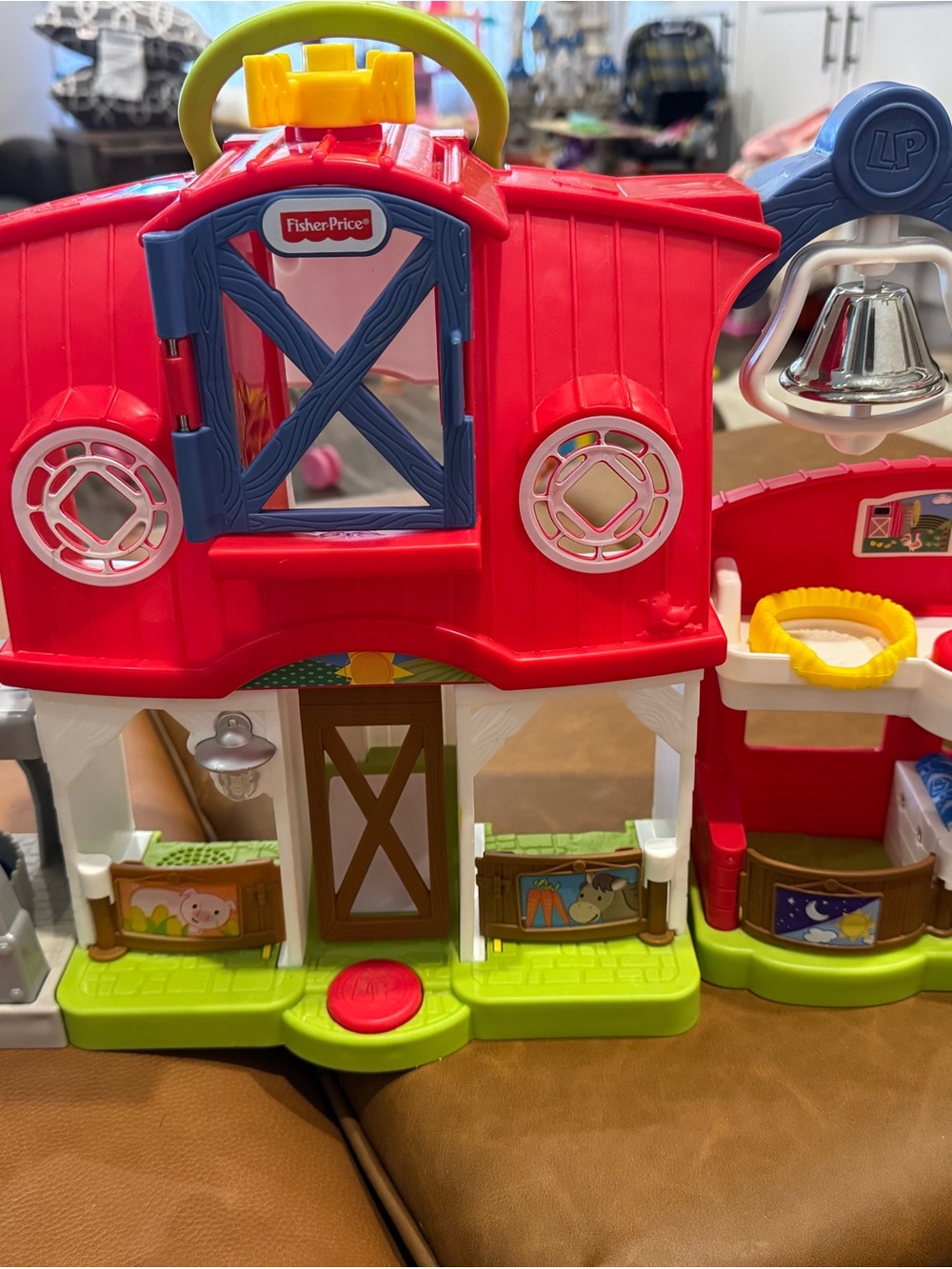 Fisher-Price Red and Green Play Farm Activity Center with 5 animals